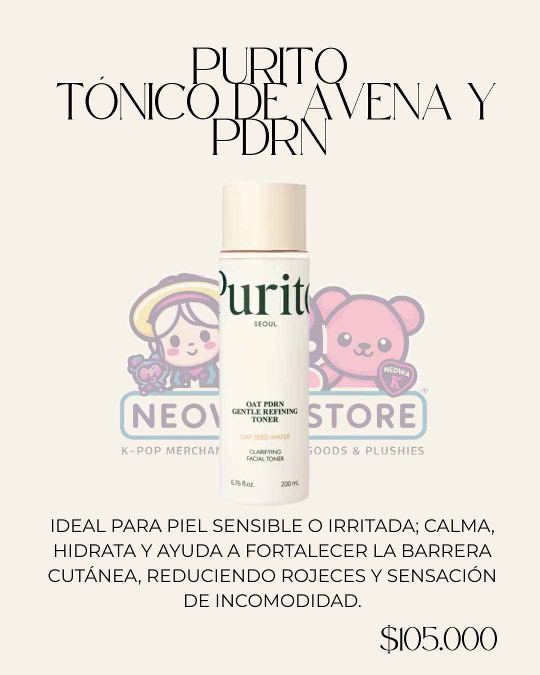 PURITO SEOUL Tónico de avena y PDRN